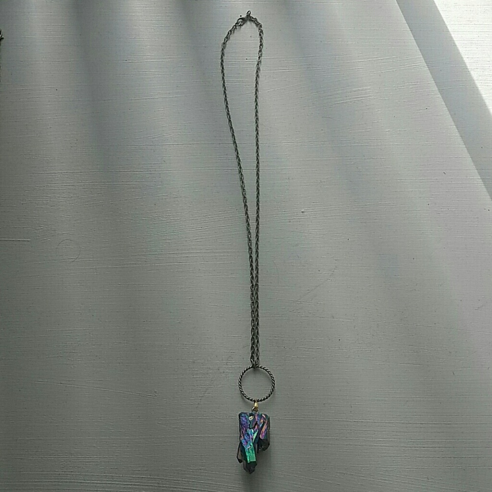 Rainbow Aura Crystal Necklace